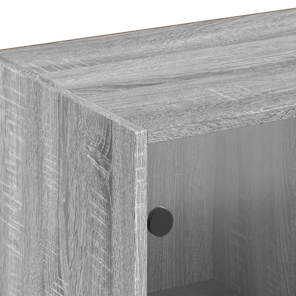 vidaXL Estantería con puertas madera gris Sonoma 204x37x75 cm