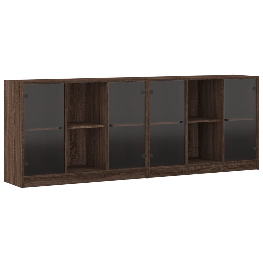 vidaXL Estantería con puertas madera marrón roble 204x37x75 cm