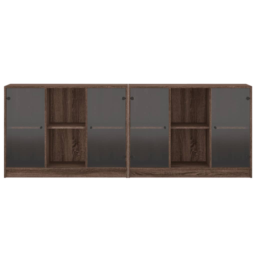 vidaXL Estantería con puertas madera marrón roble 204x37x75 cm