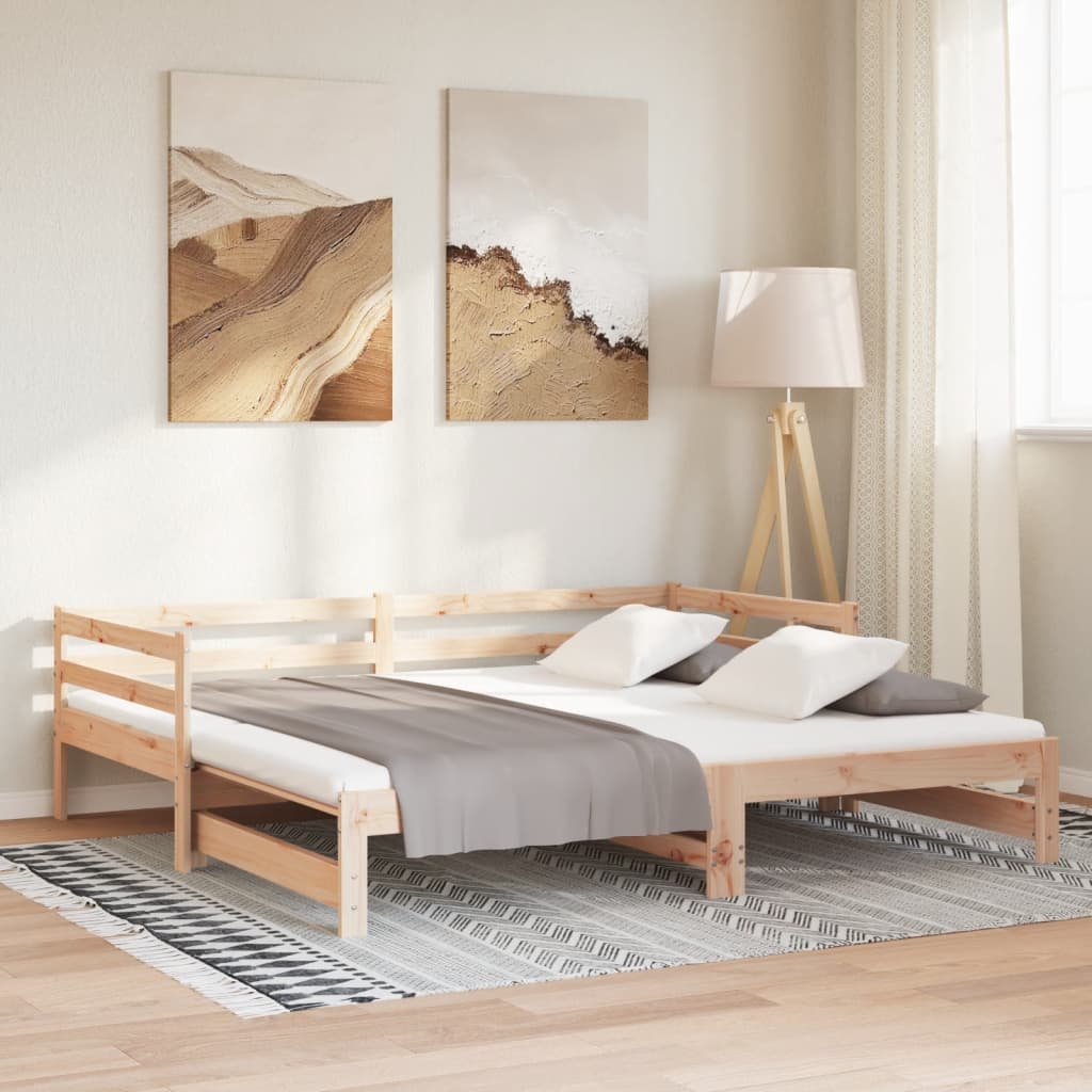 vidaXL Sofá cama nido sin colchón madera maciza 90x190 cm