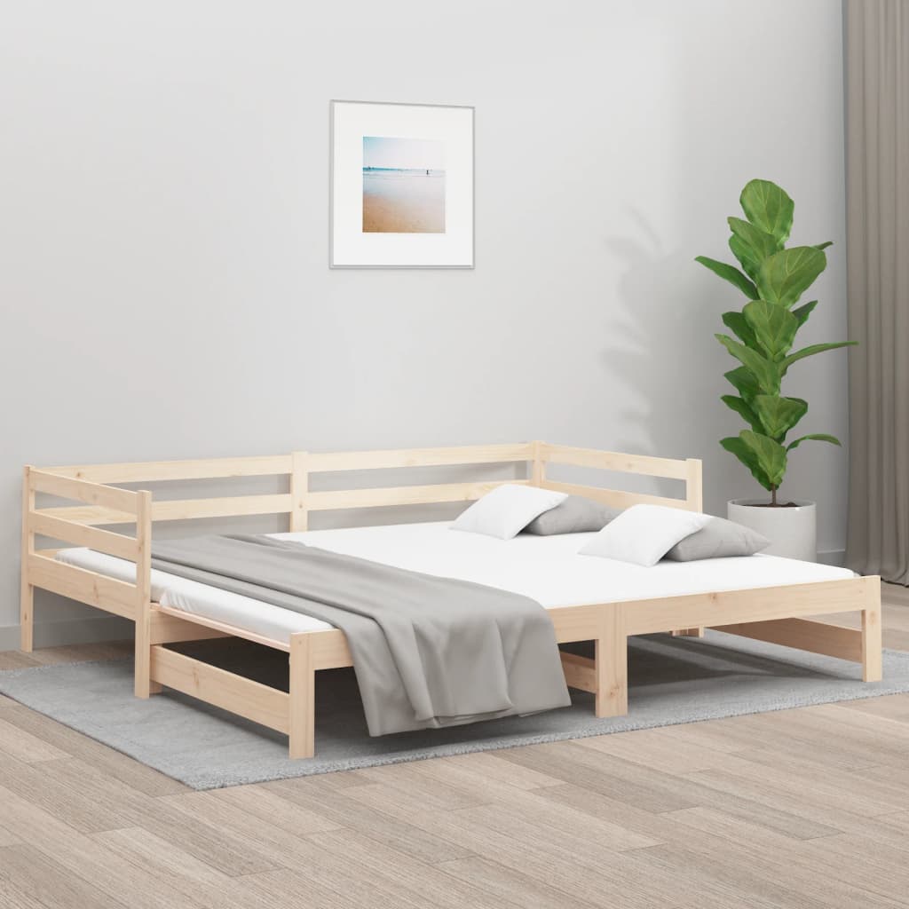 vidaXL Sofá cama nido sin colchón madera maciza 90x190 cm