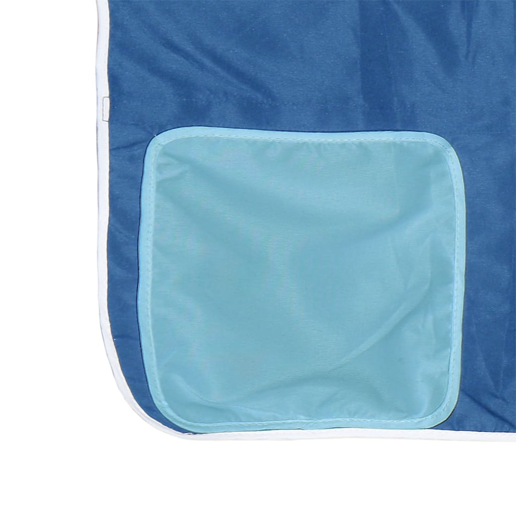 vidaXL Cama alta para niños con cortinas madera pino azul 90x200 cm