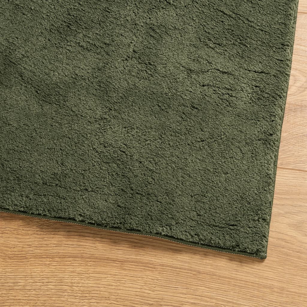 vidaXL Alfombra pelo corto suave lavable HUARTE verde bosque 60x110 cm