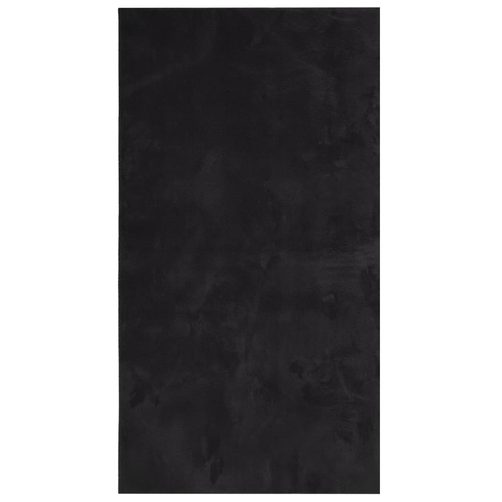 vidaXL Alfombra de pelo corto suave lavable HUARTE negro 60x110 cm