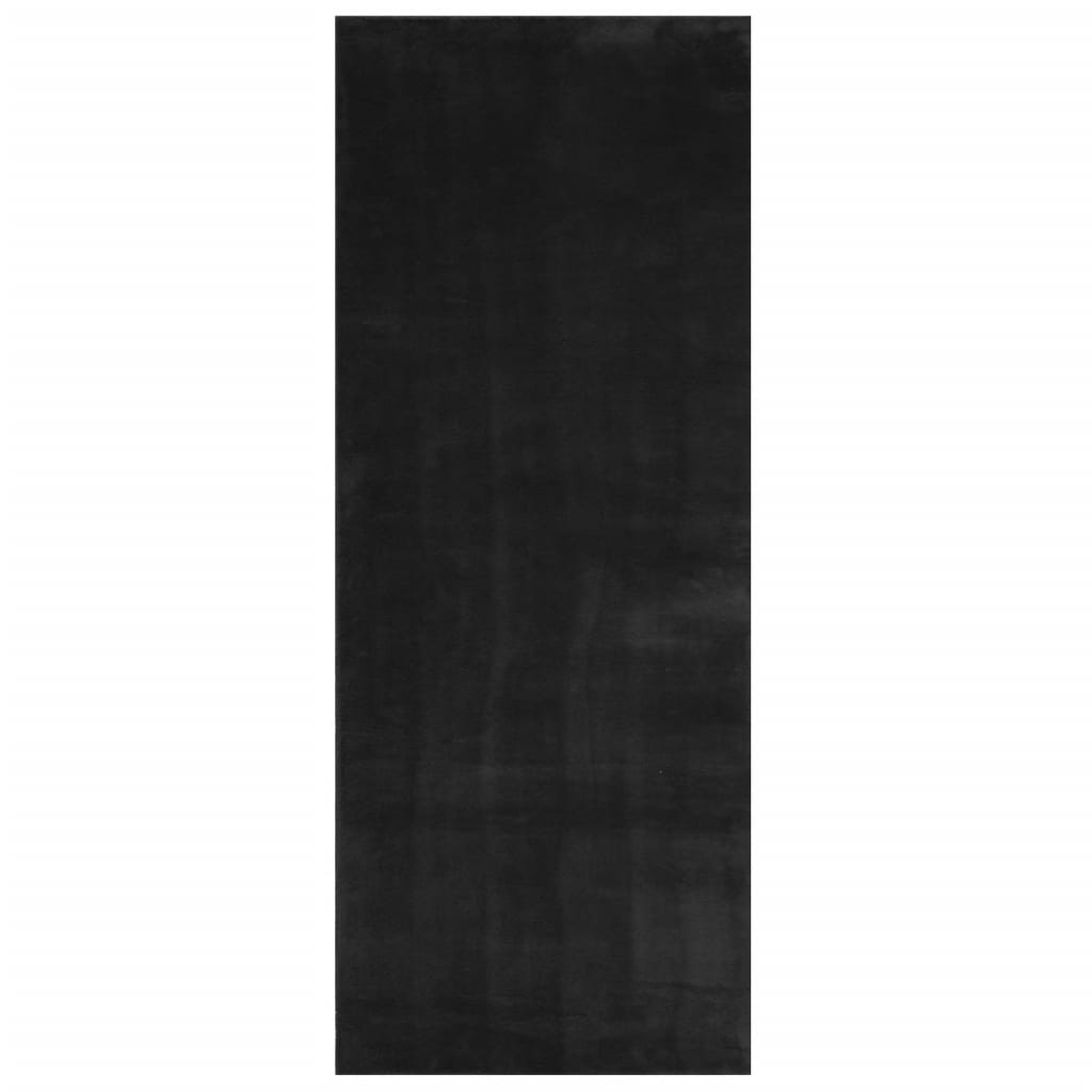 vidaXL Alfombra de pelo corto suave lavable HUARTE negro 80x200 cm