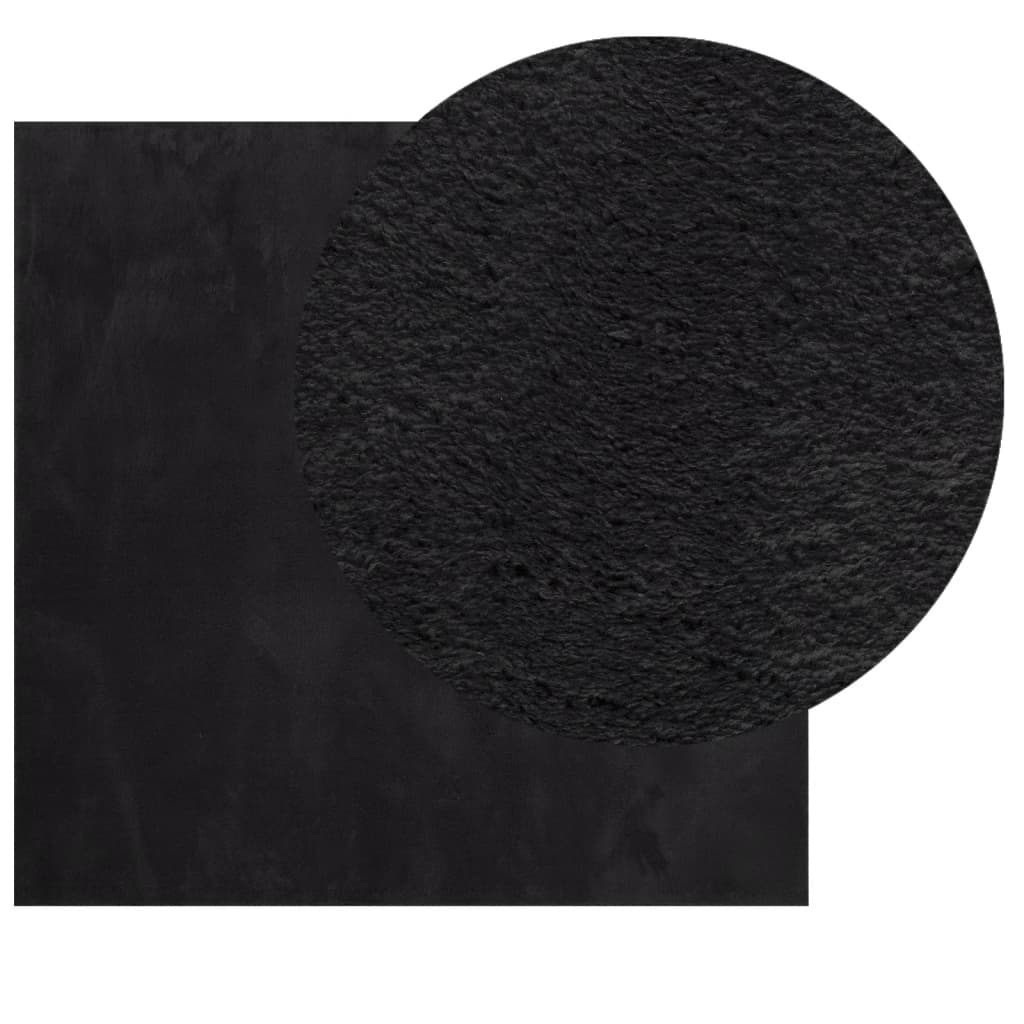 vidaXL Alfombra de pelo corto suave lavable HUARTE negro 120x120 cm