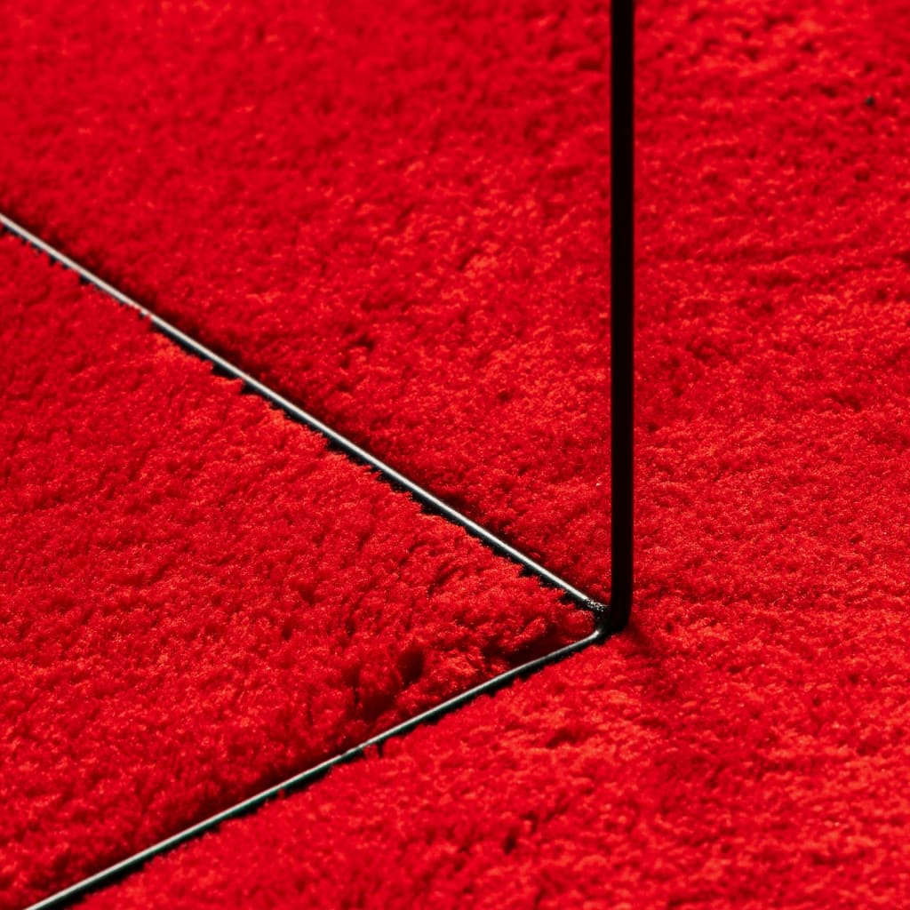 vidaXL Alfombra de pelo corto suave lavable HUARTE rojo 80x250 cm