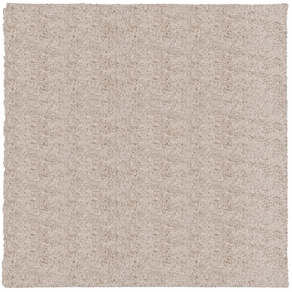 vidaXL Alfombra peluda de pelo largo moderna PAMPLONA beige 120x120 cm