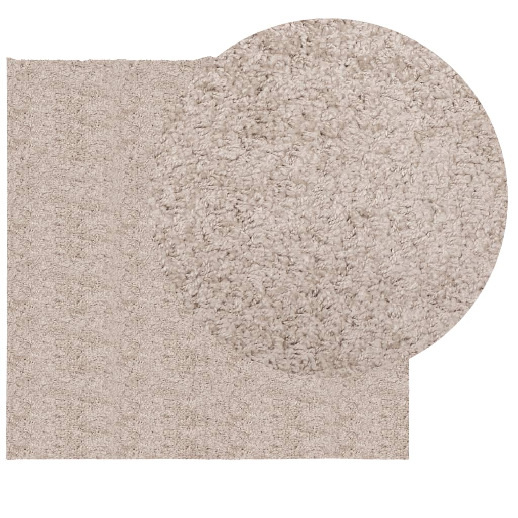 vidaXL Alfombra peluda de pelo largo moderna PAMPLONA beige 120x120 cm