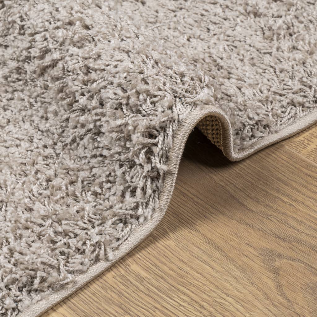 vidaXL Alfombra peluda de pelo largo moderna PAMPLONA beige 120x120 cm