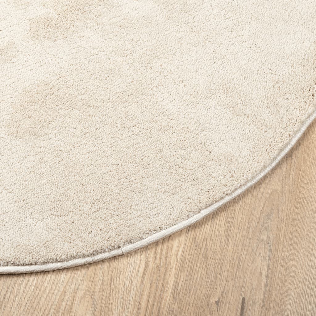 vidaXL Alfombra de pelo corto OVIEDO beige Ø 100 cm