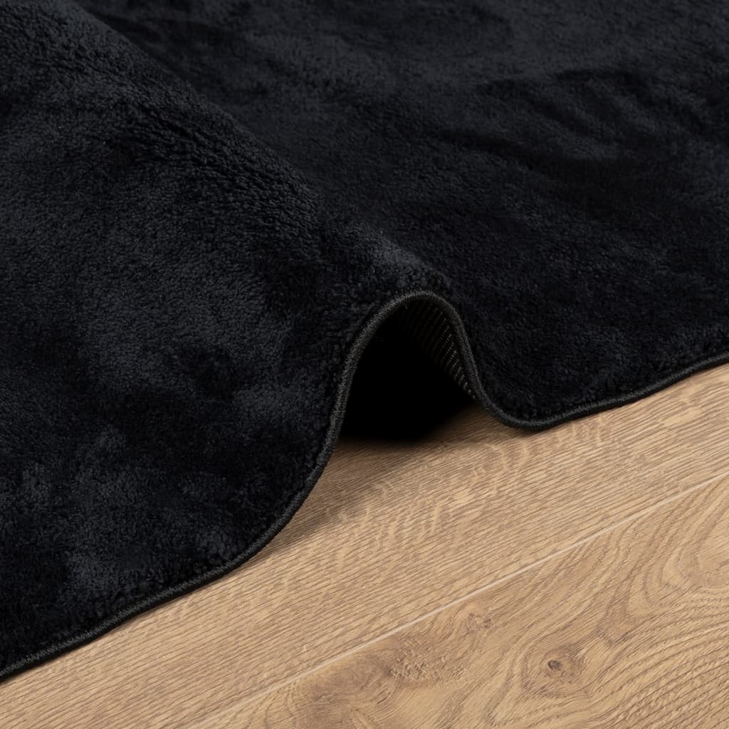 vidaXL Alfombra de pelo corto OVIEDO negro 80x150 cm