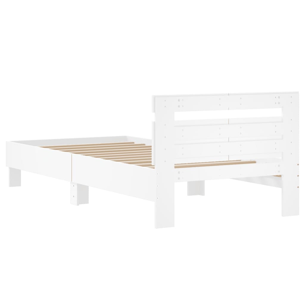 vidaXL Estructura cama con cabecero madera ingeniería blanco 100x200cm