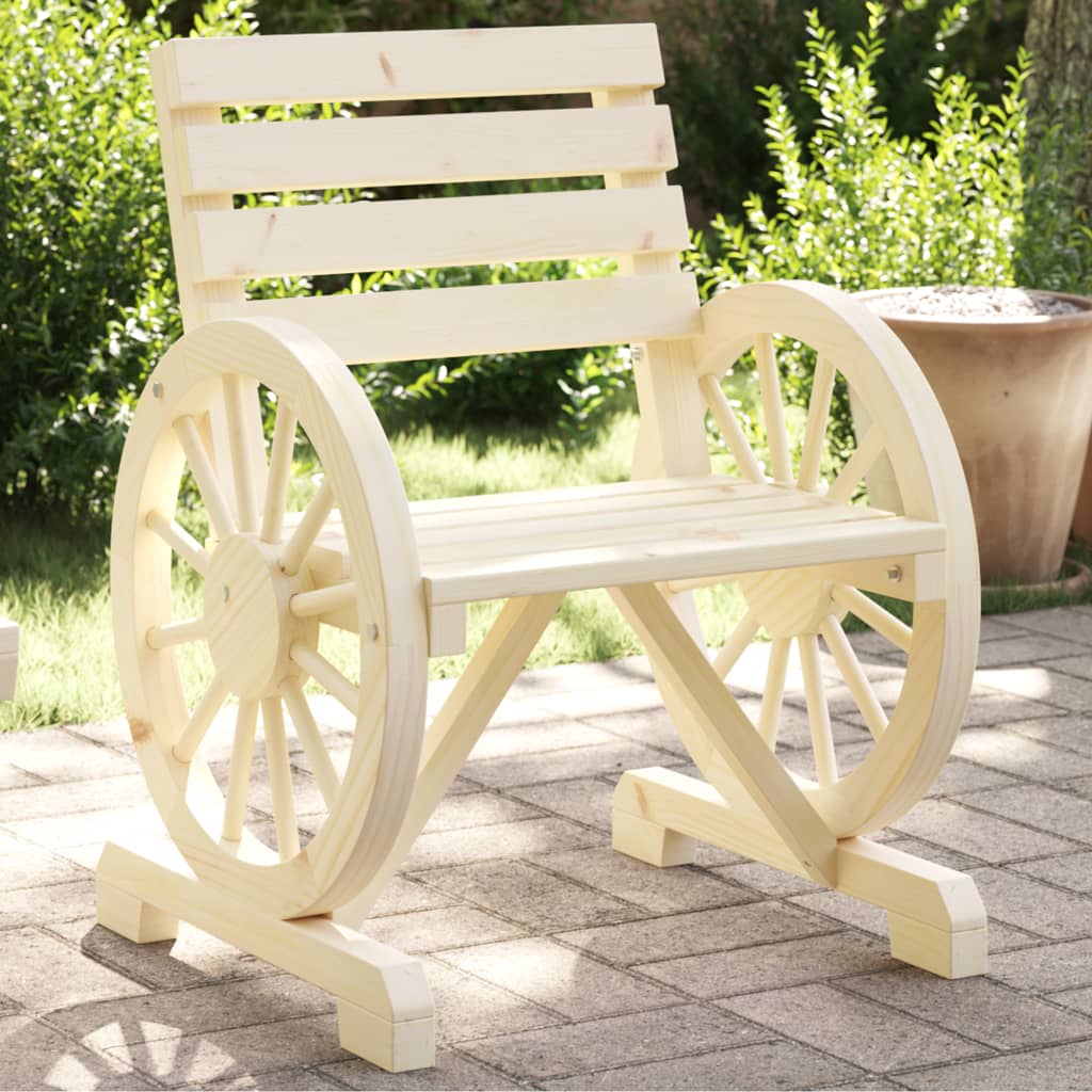 vidaXL Silla de jardín de madera maciza de abeto 58x58x78,5 cm