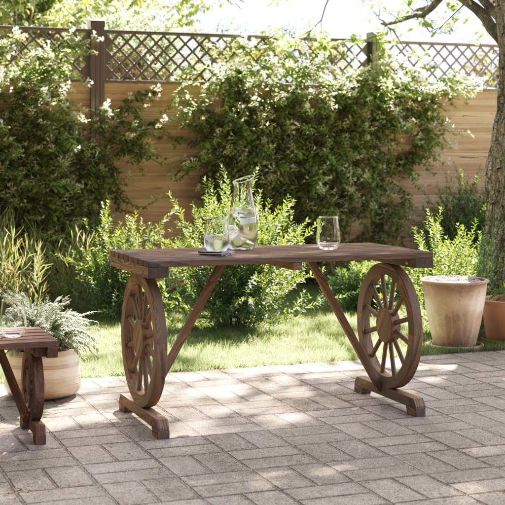 vidaXL Mesa de jardín madera maciza abeto 115x55x65 cm