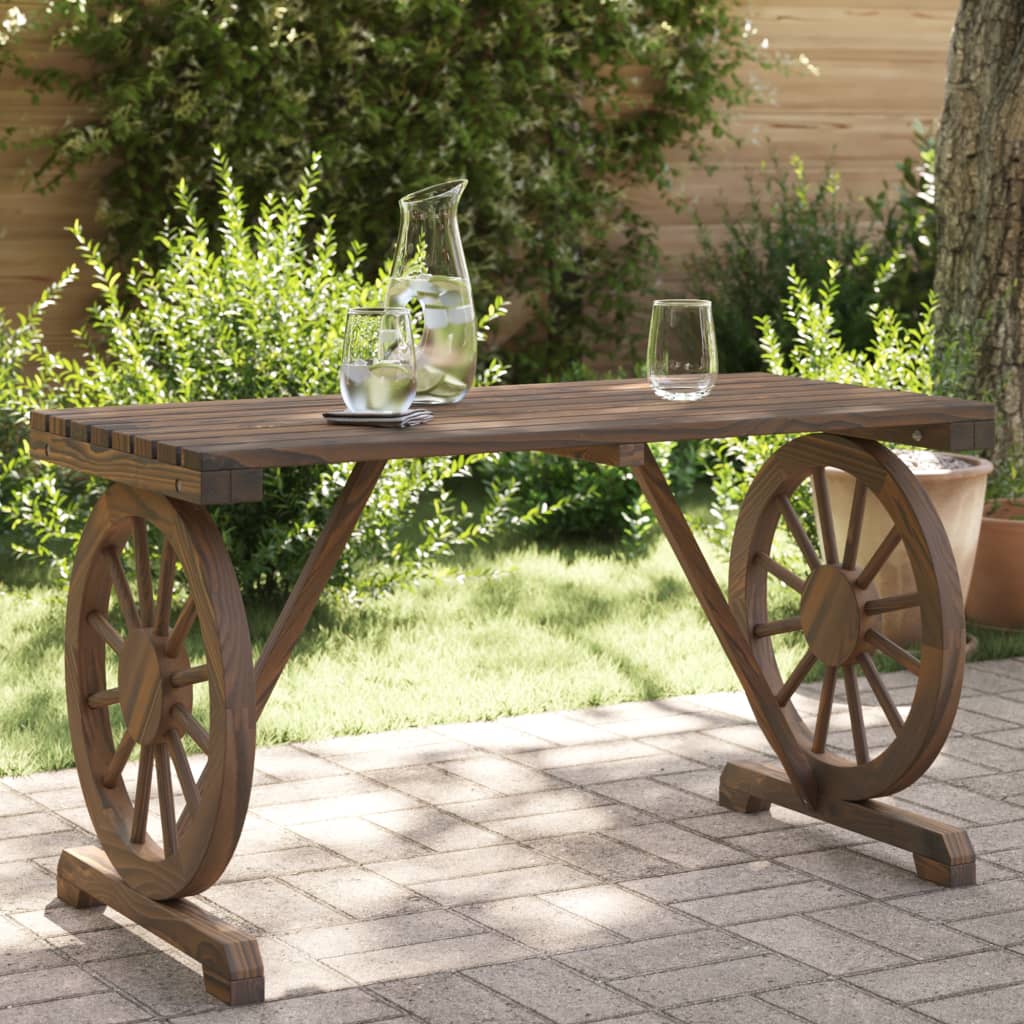 vidaXL Mesa de jardín madera maciza abeto 115x55x65 cm