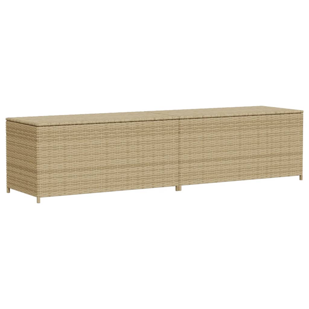 vidaXL Caja de almacenaje de jardín ratán sintético beige mezcla 469L