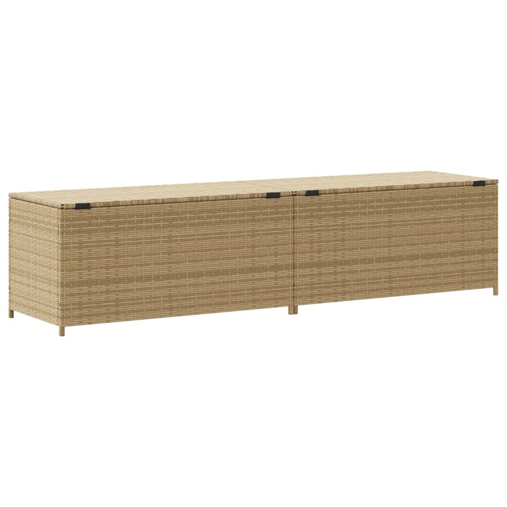 vidaXL Caja de almacenaje de jardín ratán sintético beige mezcla 469L