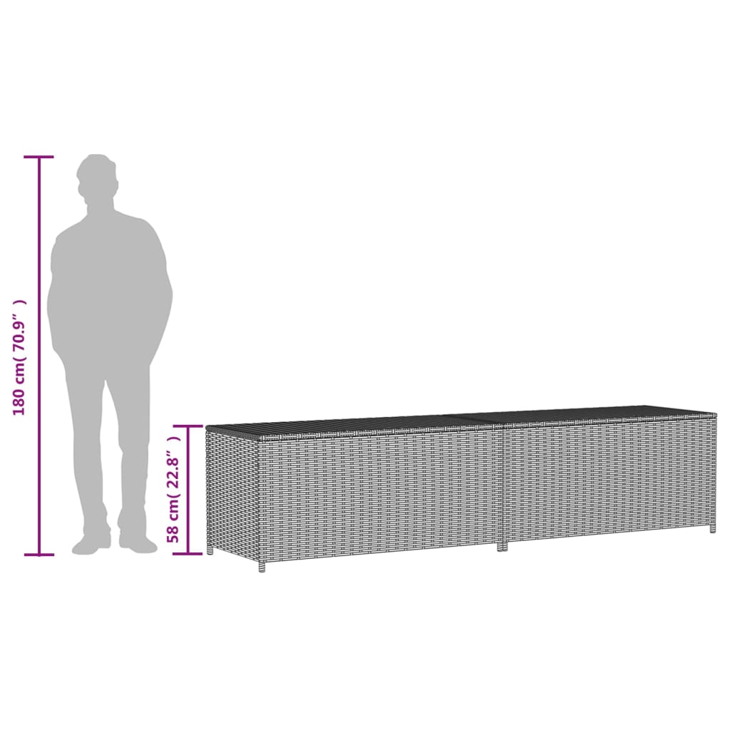 vidaXL Caja de almacenaje de jardín ratán sintético beige mezcla 469L