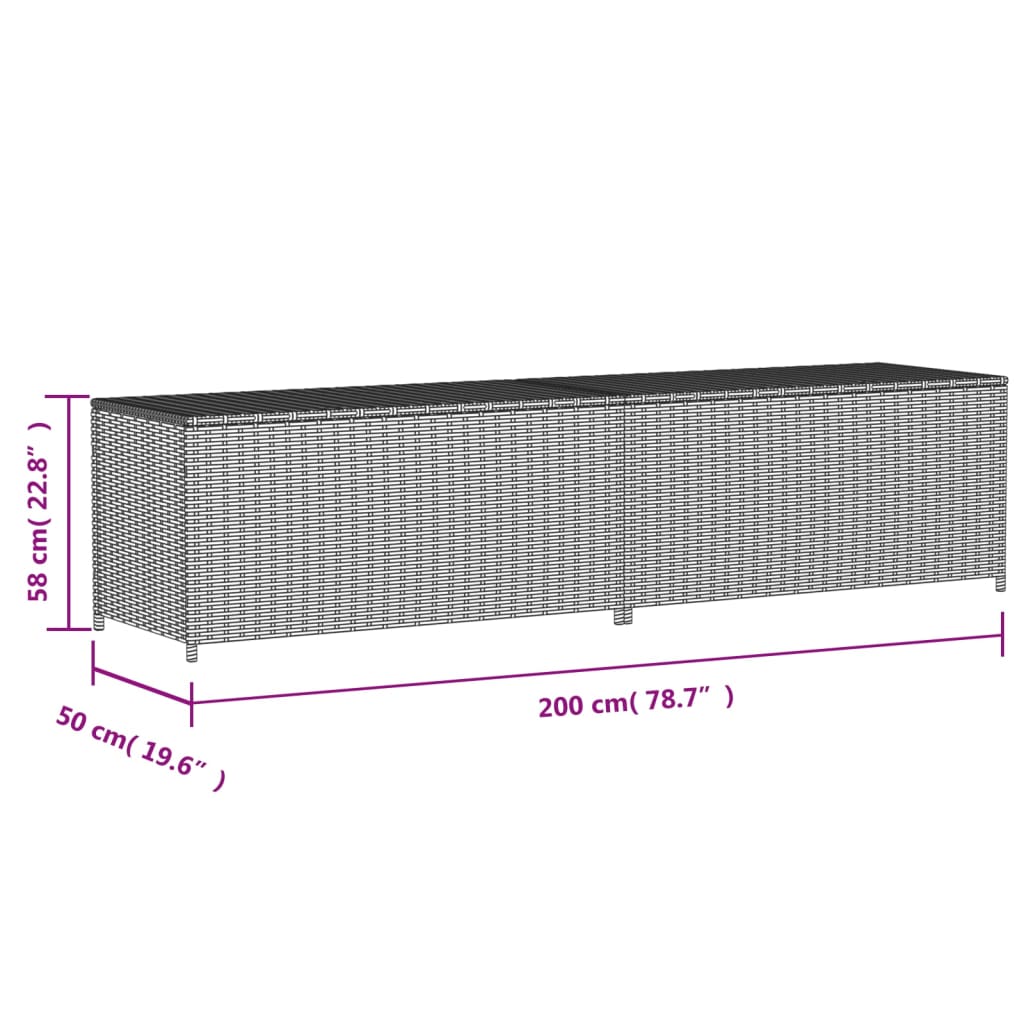 vidaXL Caja de almacenaje de jardín ratán sintético beige mezcla 469L