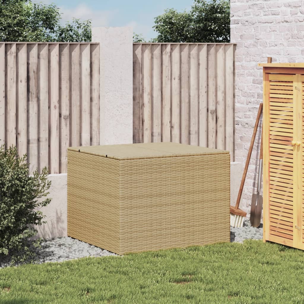 vidaXL Caja de almacenaje de jardín ratán sintético beige mezcla 291L