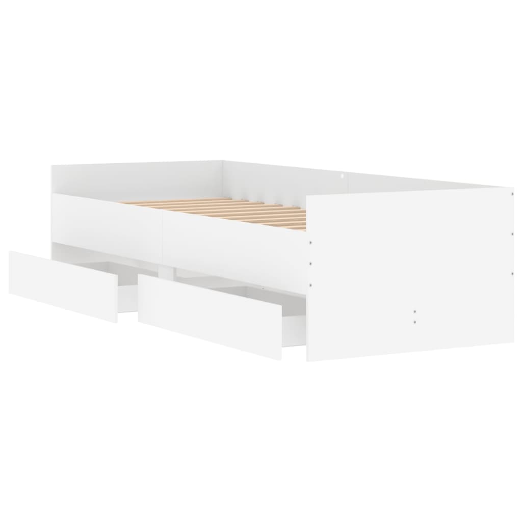 vidaXL Estructura de cama con cajones blanco 90x200 cm