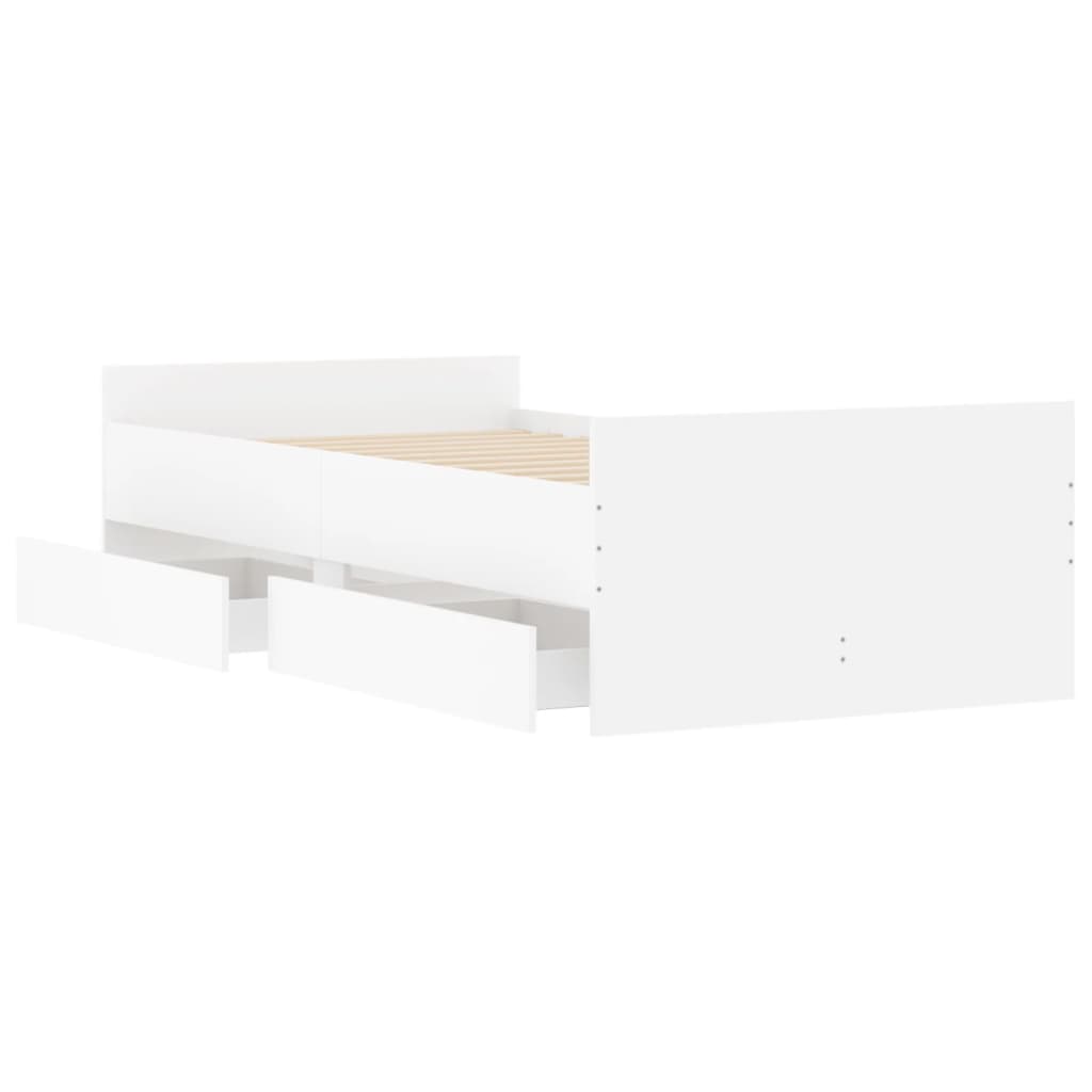 vidaXL Estructura de cama con cajones blanco 90x200 cm