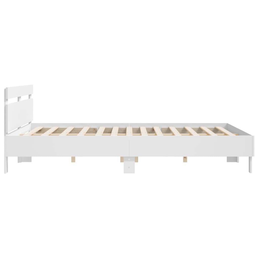 vidaXL Estructura cama con cabecero madera ingeniería blanco 200x200cm