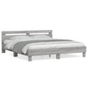 vidaXL Cama con cabecero madera ingeniería gris Sonoma 200x200 cm