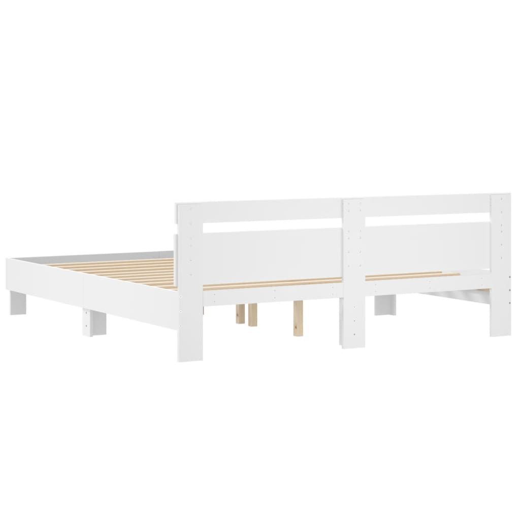 vidaXL Estructura cama con cabecero madera ingeniería blanco 180x200cm