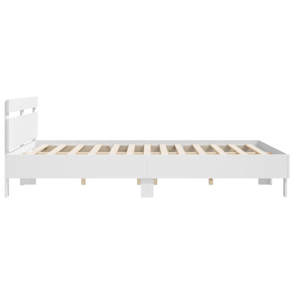 vidaXL Estructura cama con cabecero madera ingeniería blanco 160x200cm