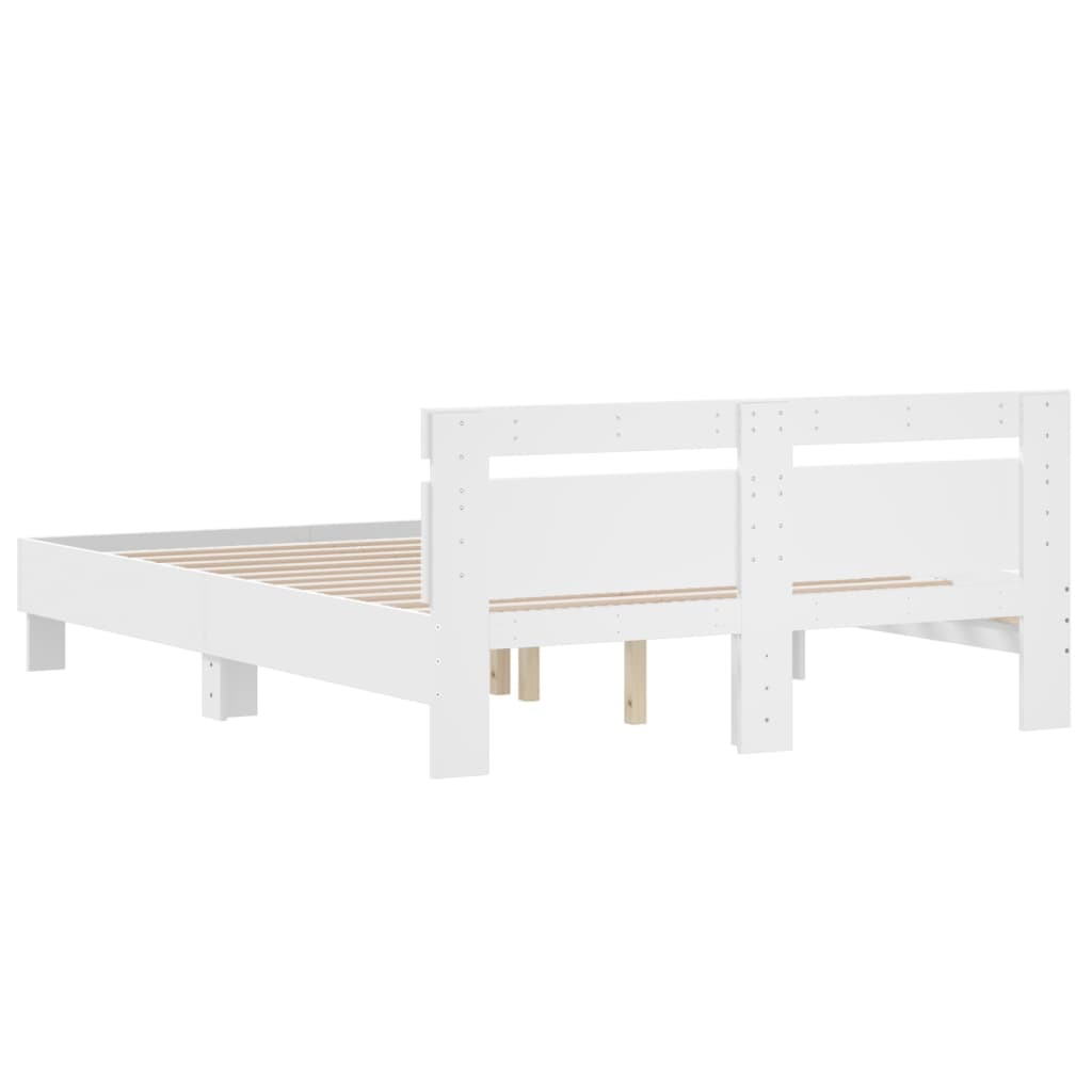 vidaXL Estructura cama con cabecero madera ingeniería blanco 150x200cm