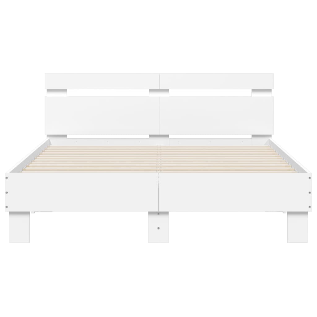 vidaXL Estructura cama con cabecero madera ingeniería blanco 120x200cm