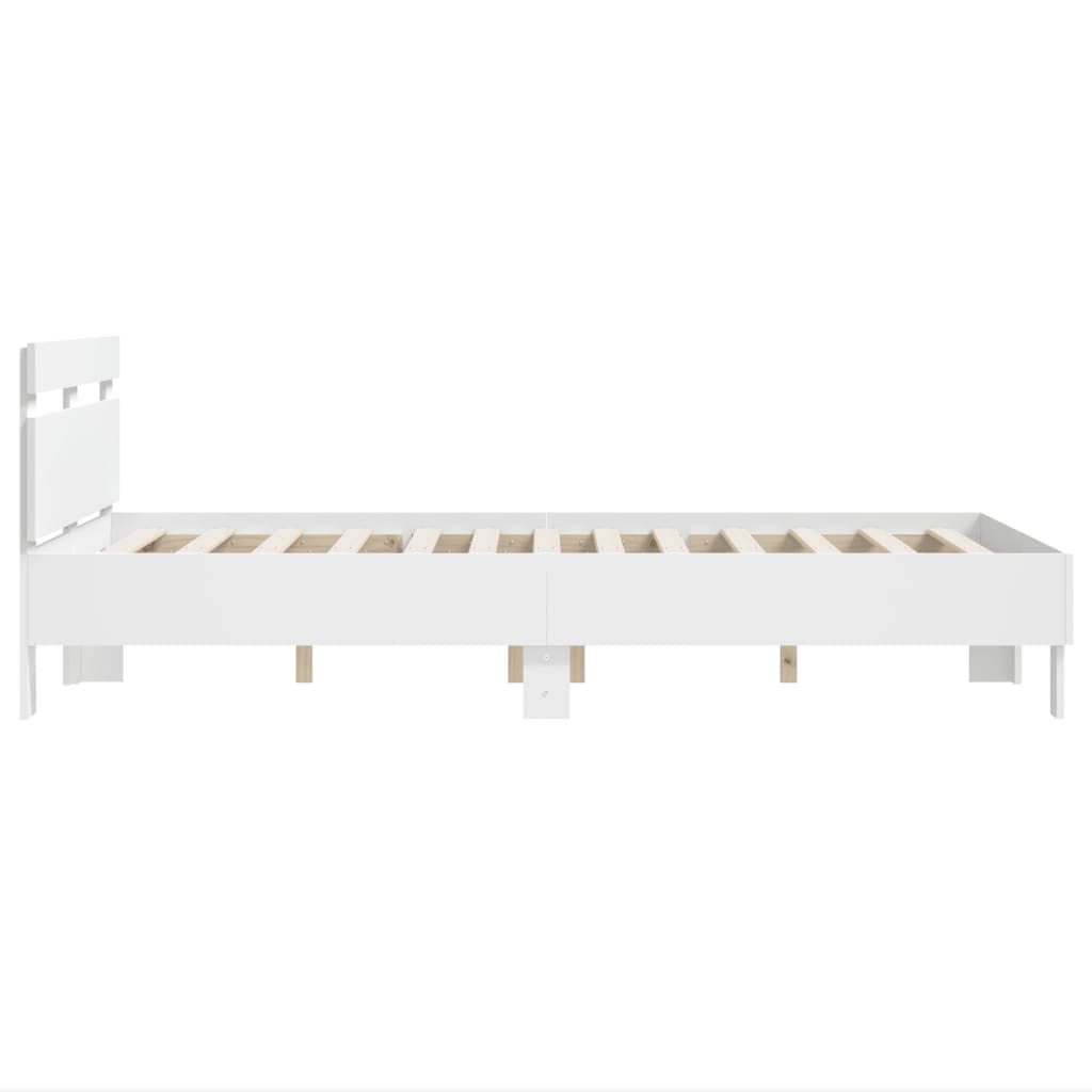 vidaXL Estructura cama con cabecero madera ingeniería blanco 120x200cm