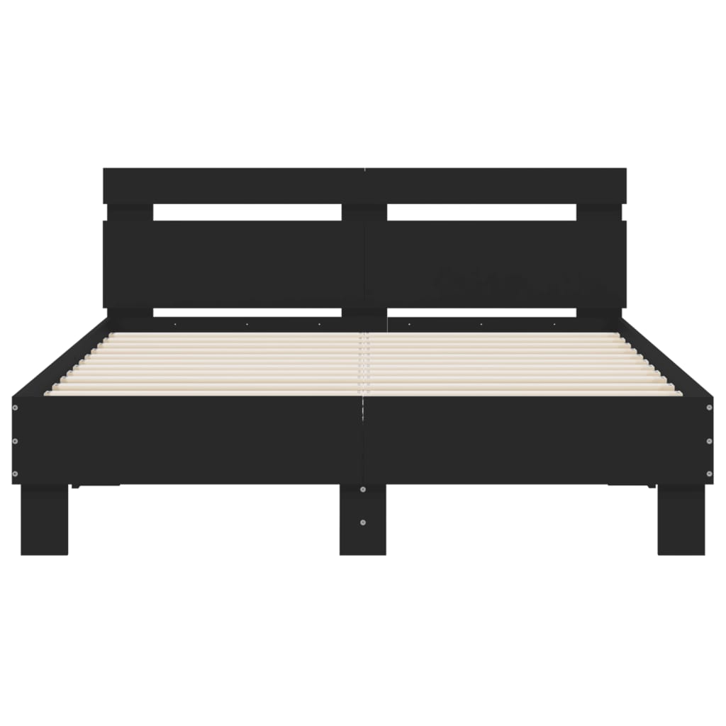 vidaXL Estructura cama con cabecero madera ingeniería negro 120x200 cm