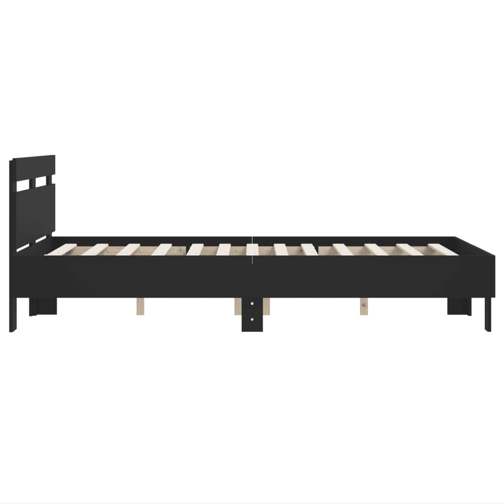 vidaXL Estructura cama con cabecero madera ingeniería negro 120x200 cm