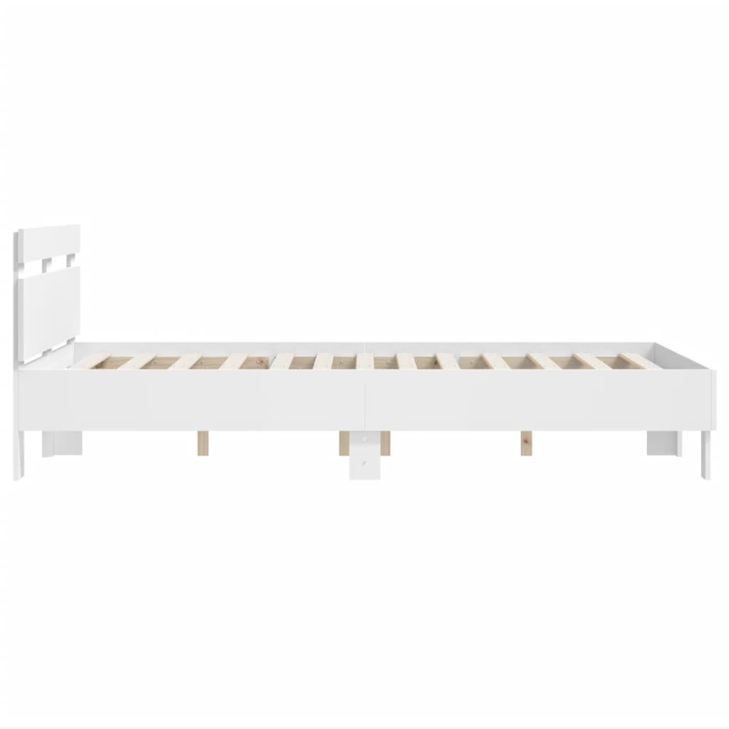 vidaXL Estructura cama con cabecero madera ingeniería blanco 135x190cm