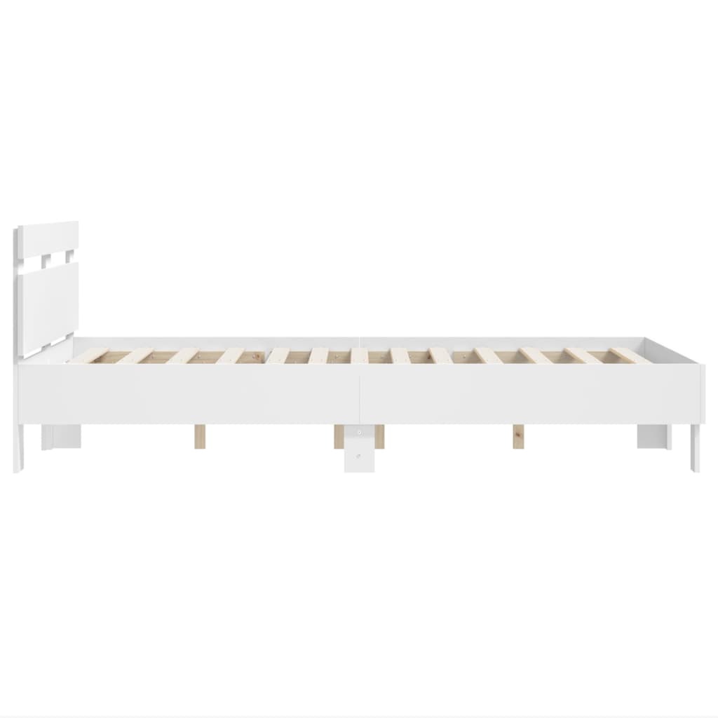 vidaXL Estructura cama con cabecero madera ingeniería blanco 120x190cm