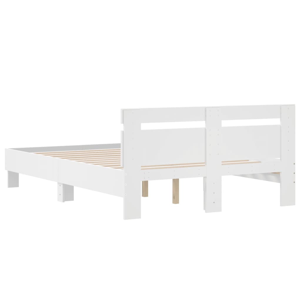 vidaXL Estructura cama con cabecero madera ingeniería blanco 120x190cm