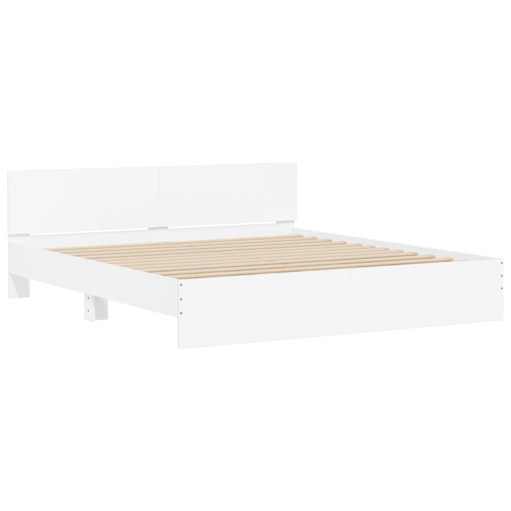 vidaXL Estructura de cama con cabecero blanca 200x200 cm