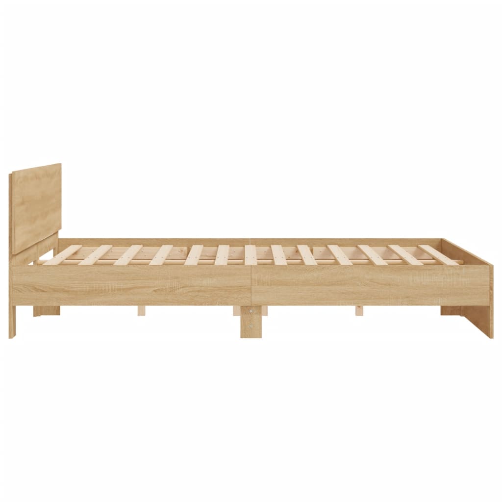 vidaXL Estructura de cama con cabecero roble Sonoma 200x200 cm