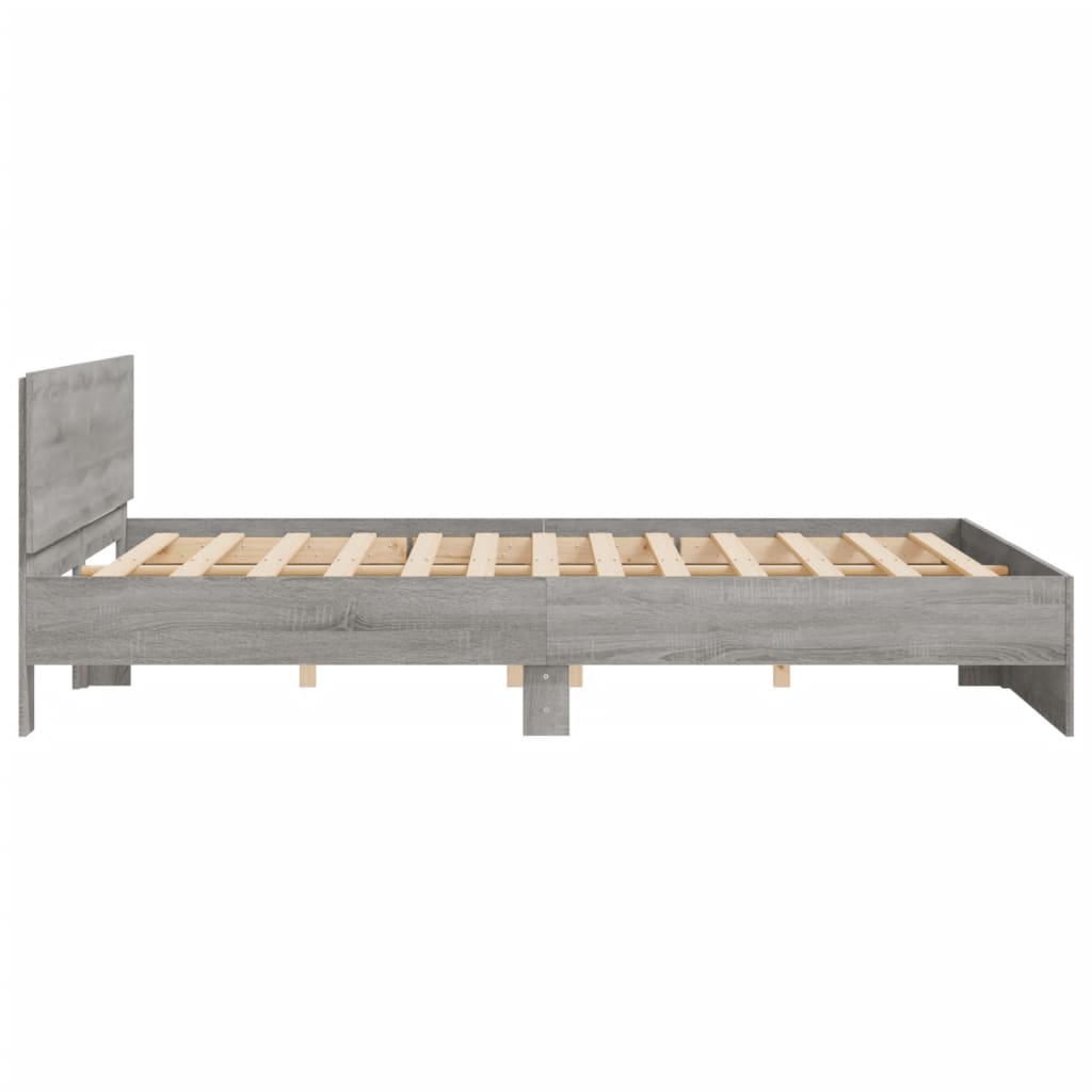 vidaXL Estructura de cama con cabecero gris Sonoma 200x200 cm