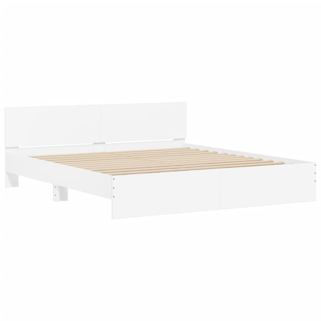 vidaXL Estructura de cama con cabecero blanca 160x200 cm