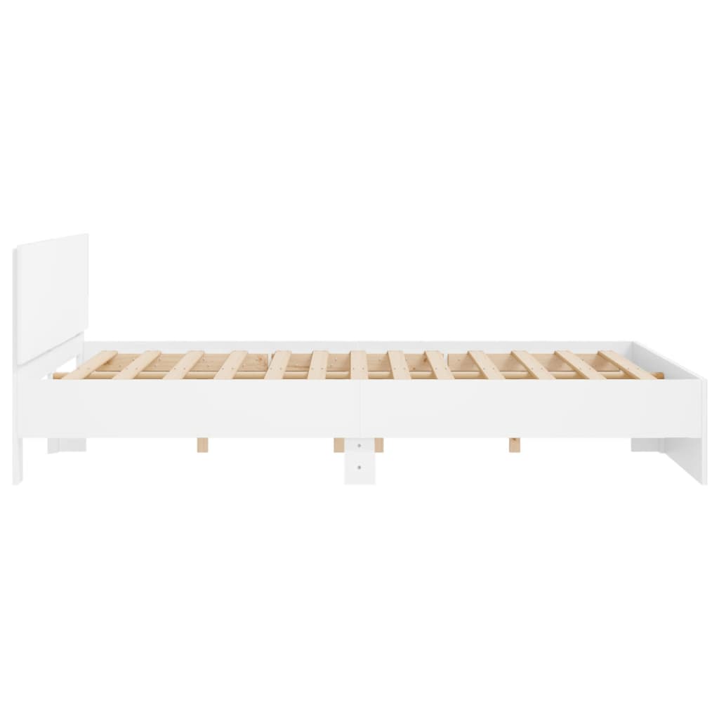 vidaXL Estructura de cama con cabecero blanca 160x200 cm