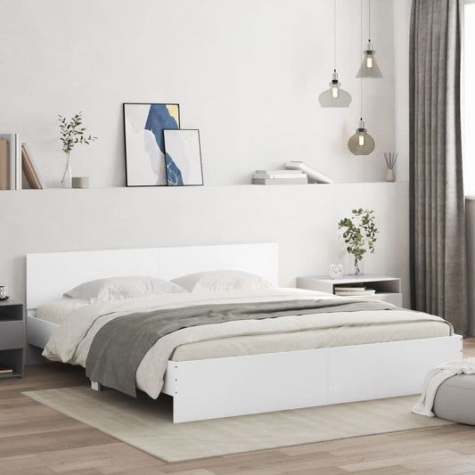 vidaXL Estructura de cama con cabecero blanca 160x200 cm