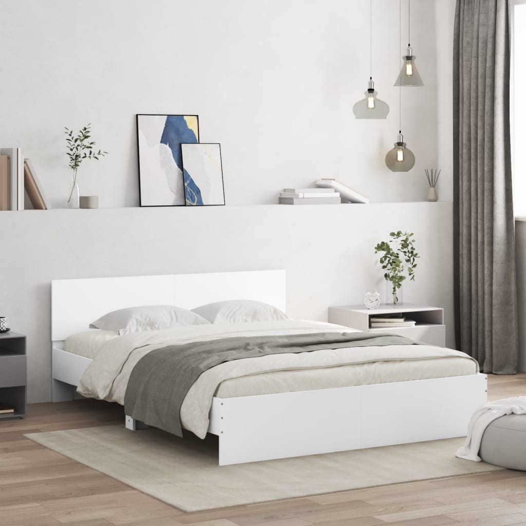 vidaXL Estructura de cama con cabecero blanca 150x200 cm