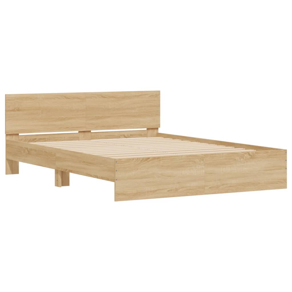 vidaXL Estructura de cama con cabecero roble Sonoma 150x200 cm