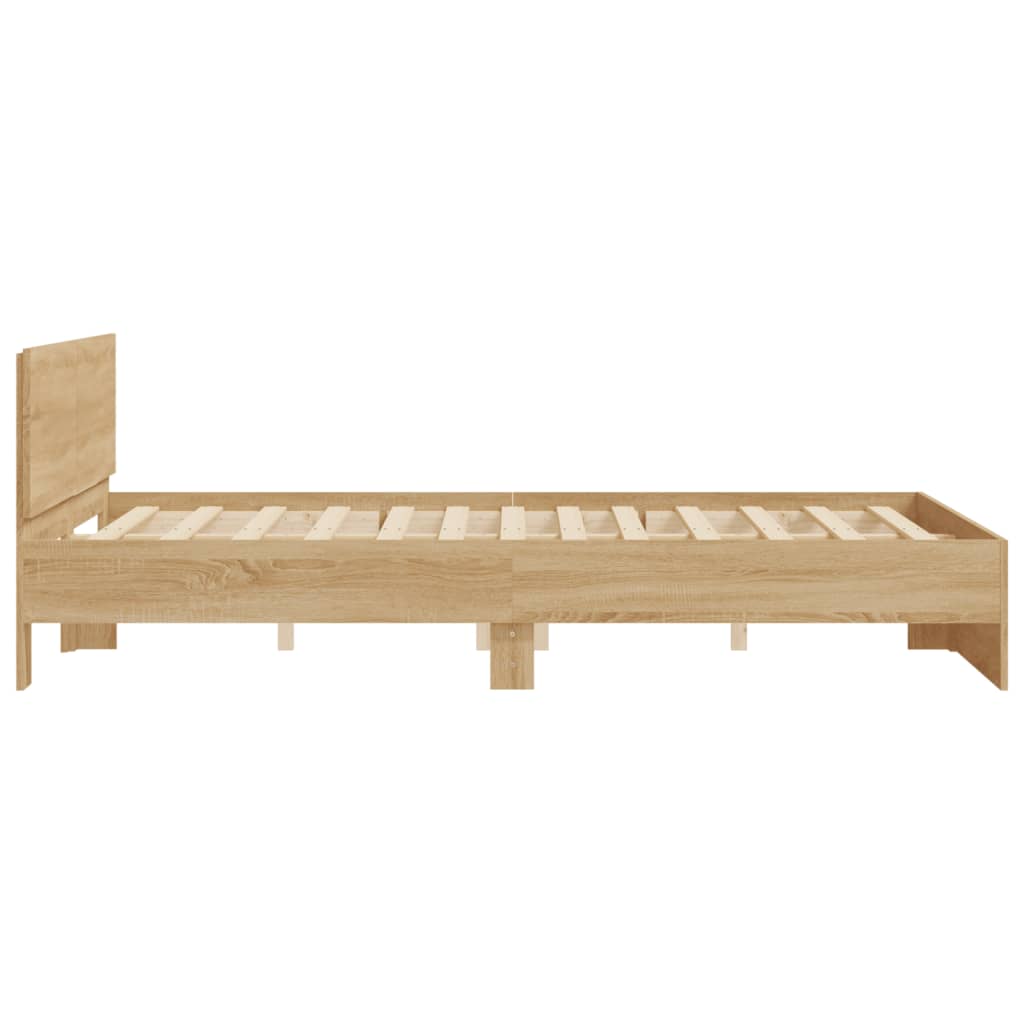 vidaXL Estructura de cama con cabecero roble Sonoma 140x190 cm