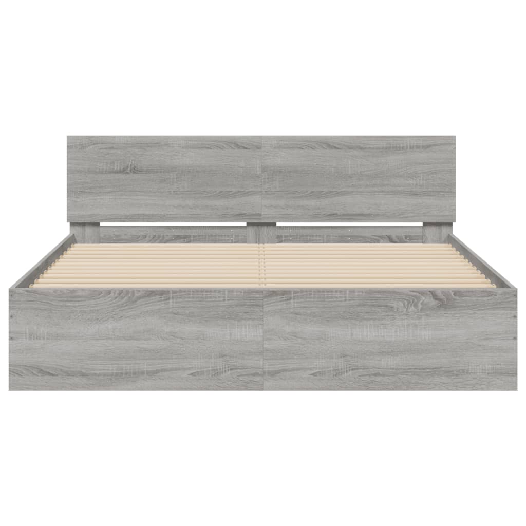 vidaXL Estructura de cama con cabecero gris Sonoma 140x190 cm