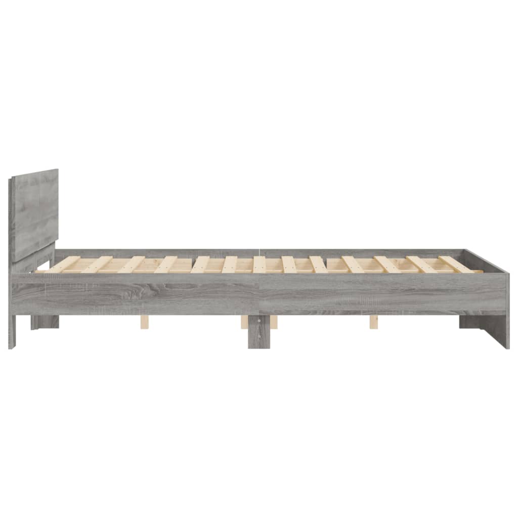 vidaXL Estructura de cama con cabecero gris Sonoma 140x190 cm